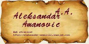 Aleksandar Amanović vizit kartica